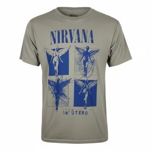 NIRVANA Olive Blue Graphic Tee